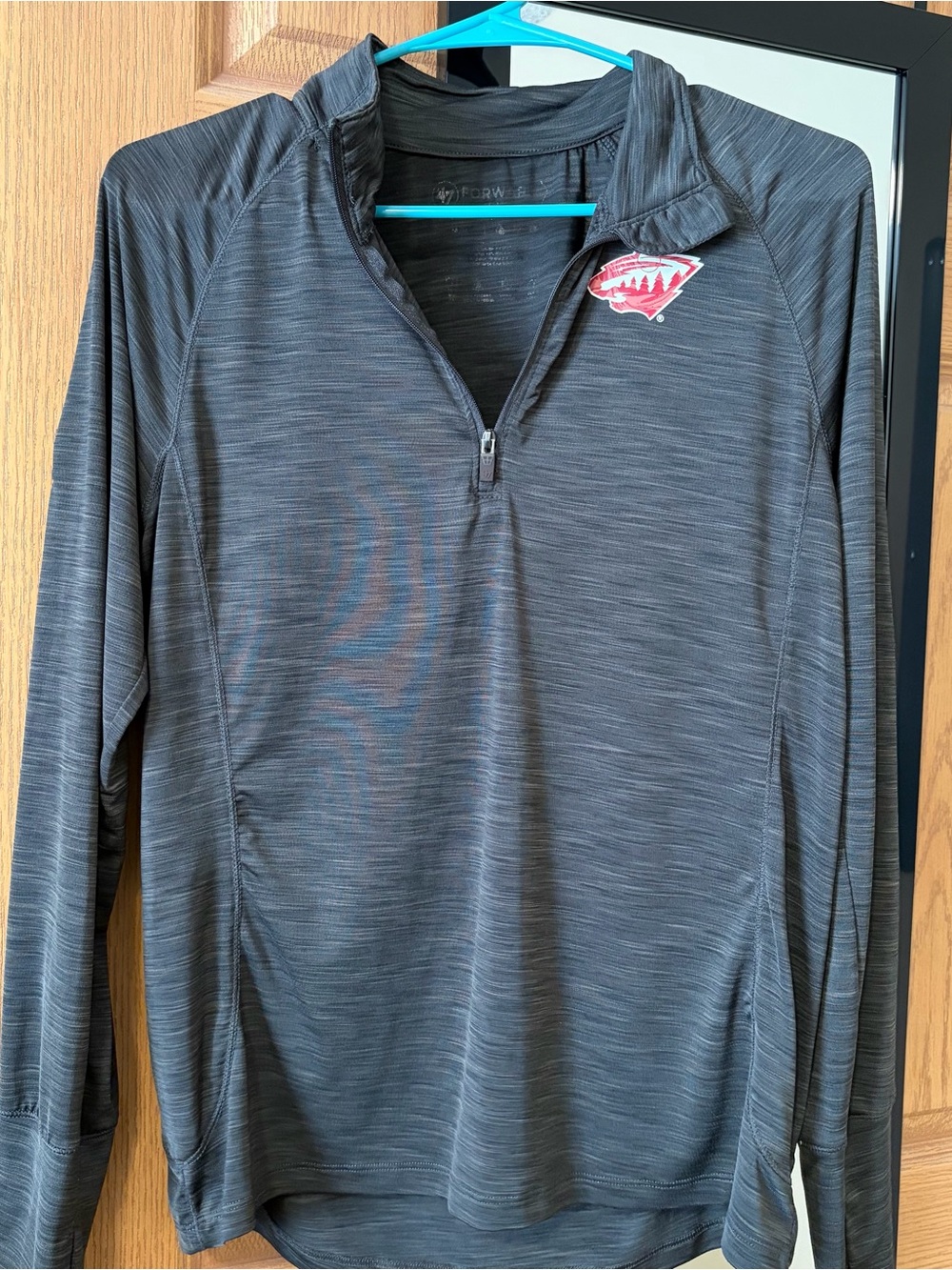 Minnesota Wild Women's Black Heather Quarter-Zip Performance Pullover